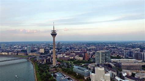 Free photo: düsseldorf, skyline, clouds, rhine, tv tower, sky, river | Hippopx