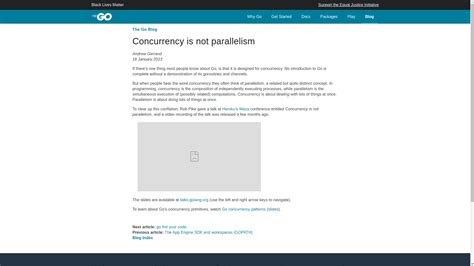 Xwebsite Concurrency Is Not Parallelism Blog Post Has Unavailable