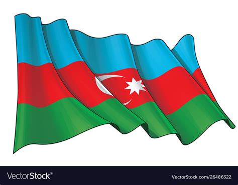 Waving Flag Azerbaijan Royalty Free Vector Image