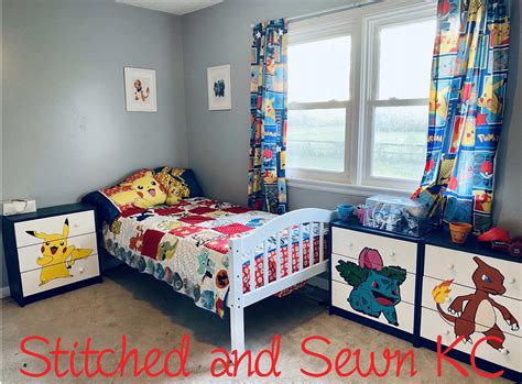 Pokemon Quilt Pokemon Room Boy Room Pokemon Blanket Etsy