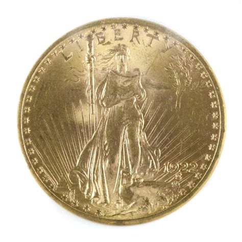 Lot - 1922-P U.S. TWENTY DOLLAR GOLD COIN, St. Gaudens t