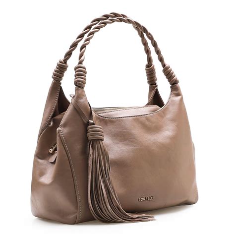 Bolsa De Ombro Feminina Couro Floater Bege Corello