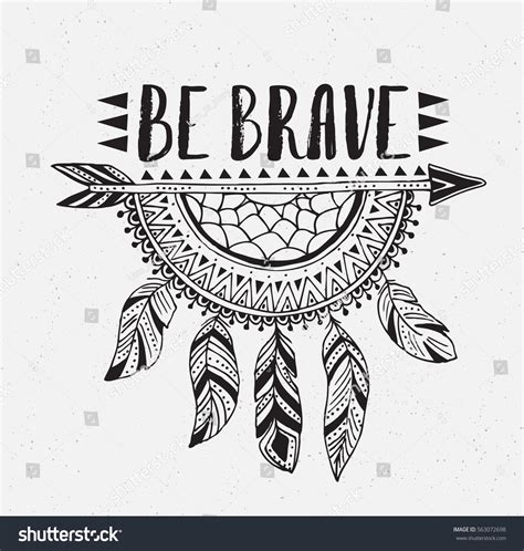 Boho Template Inspirational Quote Lettering Be Stock Vector Royalty