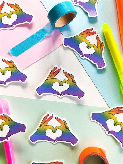 Pride Sticker LGBTQ Gay Pride Sticker Love Heart Sticker Etsy