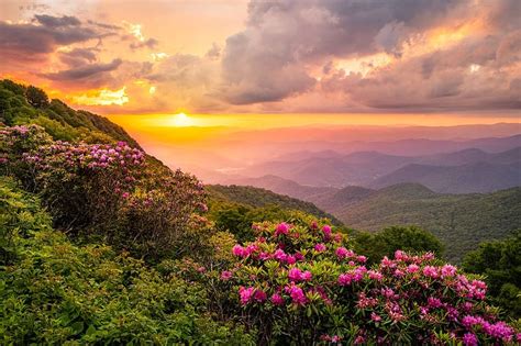 The Craggies In The Blue Ridge Mountains Slope View Beautiful Sky