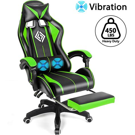 Buy 450lbs Massage Gaming Chair Pc Office Chair With Massage Lumbar And Footrest Linkage