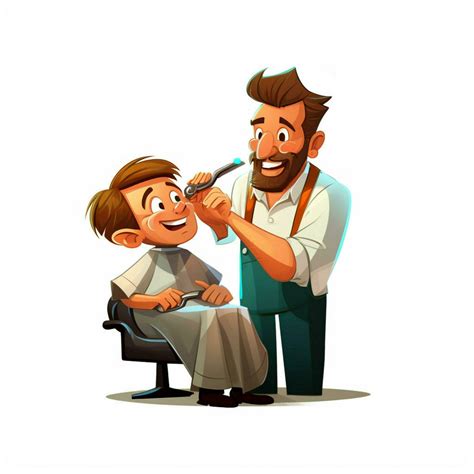 Man Getting Haircut 2d cartoon illustraton on white background 30689535 ...