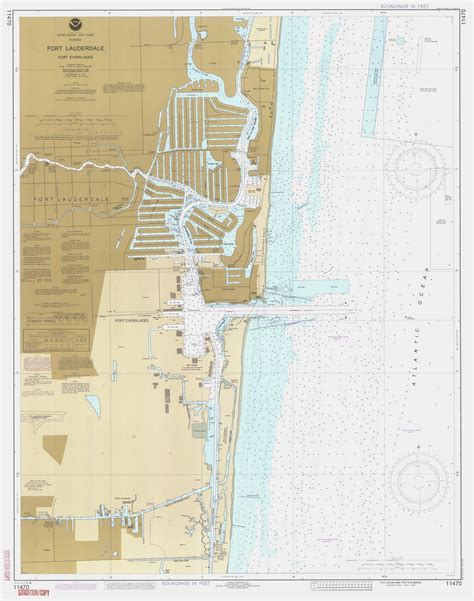 Fort Lauderdale And Port Everglades 1991 Old Map Nautical Chart Ac