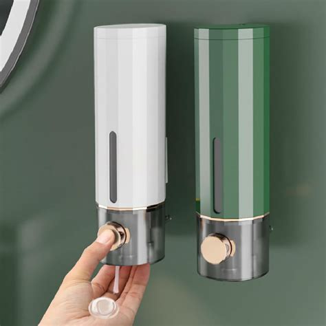 Water Canteen Soap Dispenser Wall Mount Shampoo Shower Gel Storage Box Bathroom Manual Press