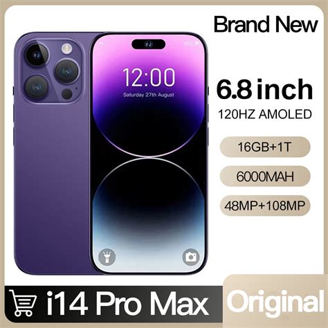 I14 Pro Max Smartphone 68 Inch Full Screen Face Id 16gb1tb Cell Phone