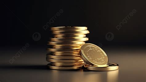 Minimalist Style 3d Rendering Isolated Golden Coin Stack On Light