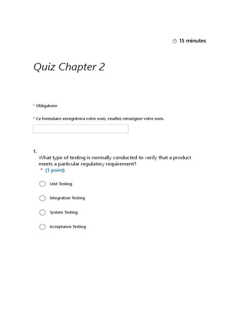 Quiz Chapter 2 Pdf Software Testing Software Development