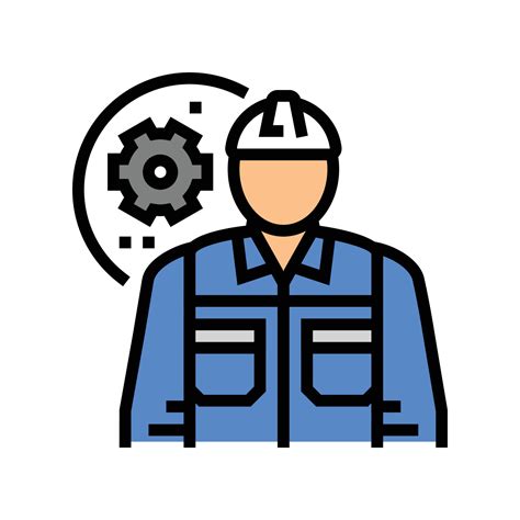 Mechanical Engineer Worker Color Icon Vector Illustration