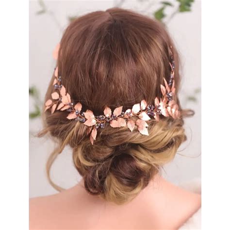 Hochzeit Haarschmuck Rose Gold Bl Tter Lila Kristall Haar Zubeh R Braut