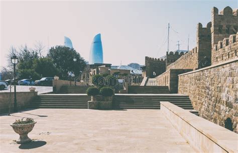 Baku Old City Fortification Wall In Icheri Editorial Stock Photo