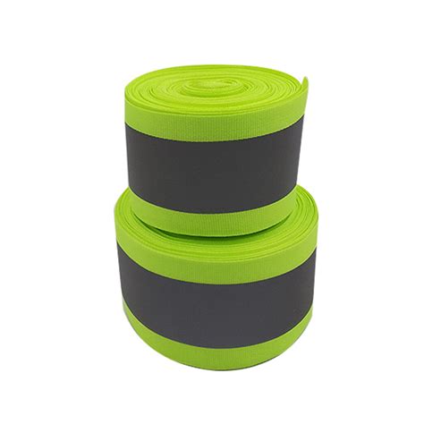 High Bright Green Reflective Webbing Rolls Reflective Ribbon For Safety