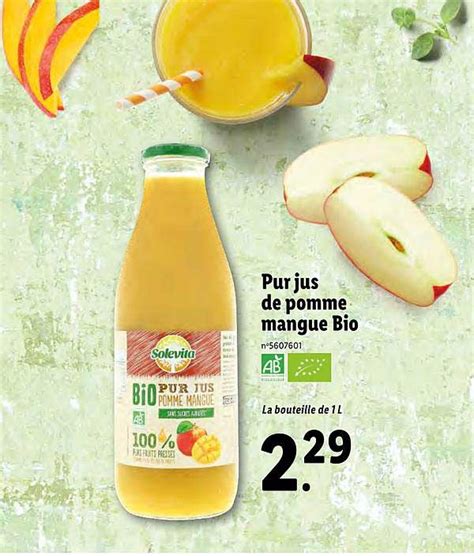 Promo Pur Jus De Pomme Mangue Bio Solevita Chez Lidl Icatalogue Fr