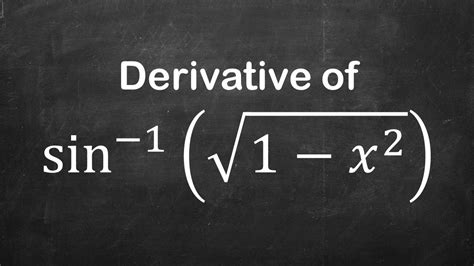 Derivatives Derivative Of Arcsinsqrt1 X 2 Youtube