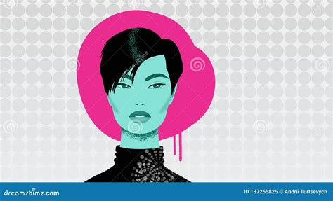 Girl With Black Hair Stock Vector Illustration Of Lady 137265825