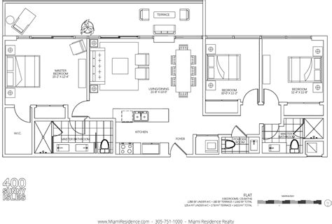 Floorplan for #03 on floors 3,4,5 in 400 Sunny Isles