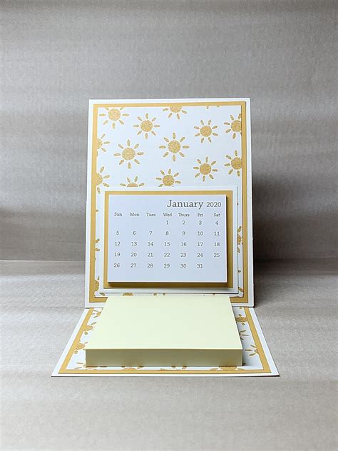 Yellow Suns 2021 Easel Desk Calendar With Sticky Notepad Etsy In 2021