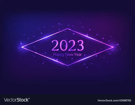 2023 Happy New Year Neon Background Royalty Free Vector