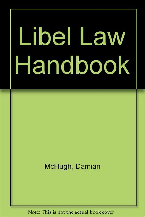 Amazon Libel Law Handbook Mchugh Damian Law