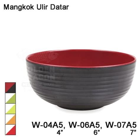 Jual Mangkok Ulir Datar 2 Warna Merah 6 Inchi Japanese Style Golden