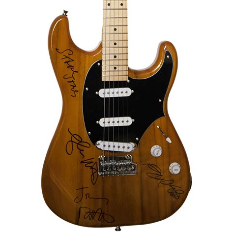 The Sex Pistols Band Signed Godin Stained Natural Woodgrain Mustang