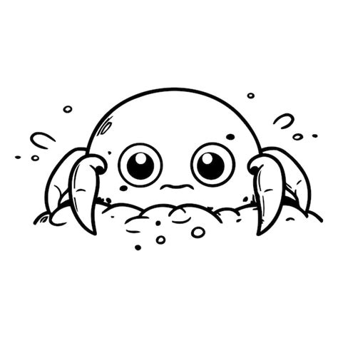 Premium Vector Cute Cartoon Crab In The Sand Vector Illustration