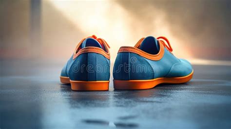 Blue And Orange Shoe Sits On The Floor Generative Ai Stock Illustration Illustration Of