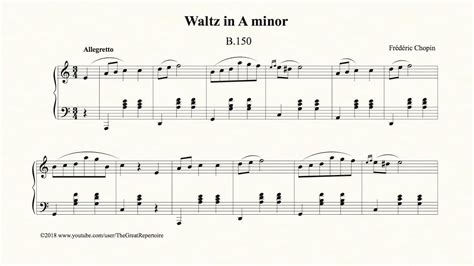 Chopin Waltz In A Minor B Op Posth Youtube