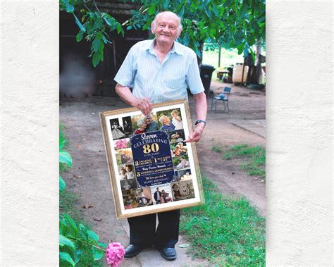 80th Birthday Personalised Gift For Dad 80th Birthday Photo Etsy