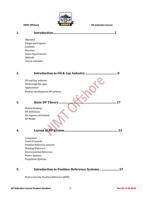 Himt 2 Dp Induction Course Handout 2019 Page 1 Created With