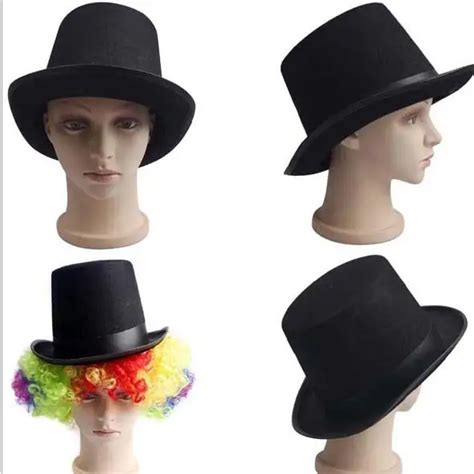 Black Satin Felt Top Hat Magician Gentleman Adult 20s Costume Tuxedo