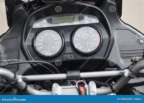 Dashboard And Handlebar Of The Indian Roadmaster Motorcycle Editorial