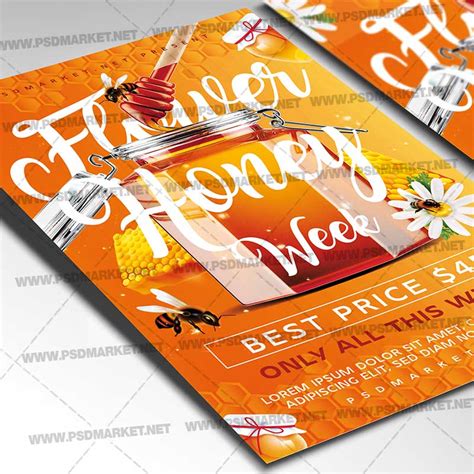 Download Flower Honey Psd Template Flyer Psdmarket