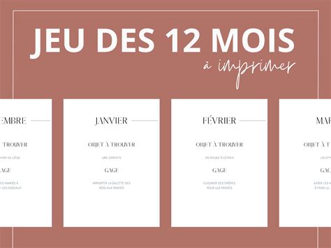 Le Jeu Des Mois Mariage Imprimer Et T L Charger Jeu Mariage