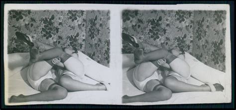 Lesbian Games Biederer Stereoview Photo Stereo Card Nude Woman Original