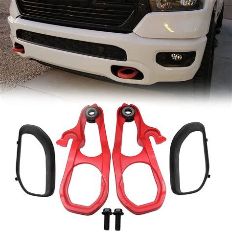 Front Bumper Tow Hitch Hook Left Right With Bezel Guard For Dodge Ram