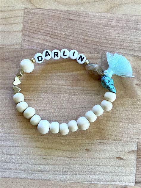 Darlin Letter Bead Bracelet Etsy Beaded Bracelets Making Bracelets