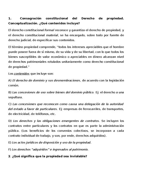 TP 2 Derecho de Propiedad Consagración constitucional del Derecho