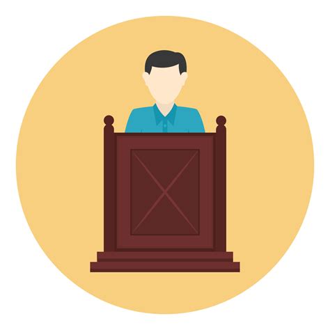 Witness on podium icon vector for law and justice illustration clipart