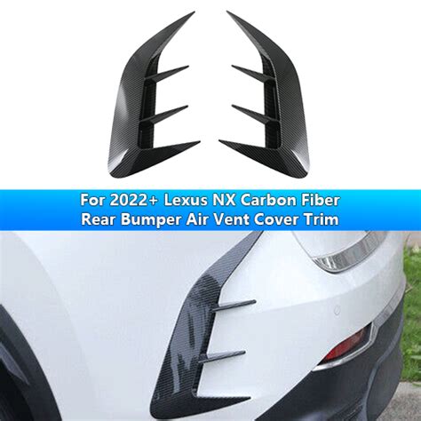 For Lexus Nx Carbon Fiber Black Rear Bumper Air Vent Cover Trim