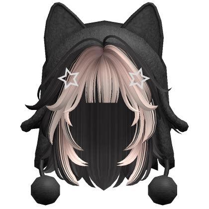 Two Tone Wolfcut W Cat Ushanka In Blonde Black Roblox Item Rolimon S