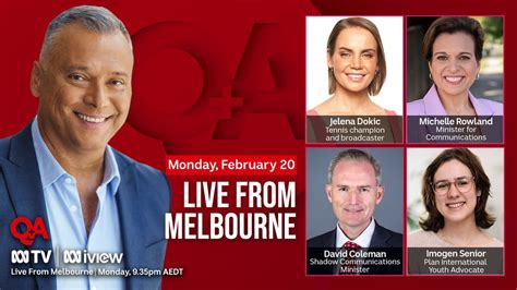 Qanda On Twitter Coming Up On Qanda On Monday February 20 Jelena Dokic Michelle Rowland