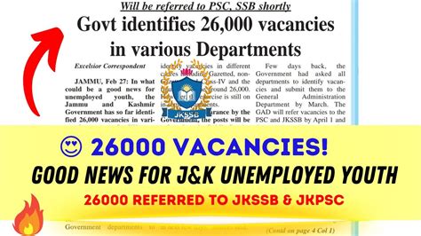 Jkssb Vacancies Good News For J K Unemployed Youth