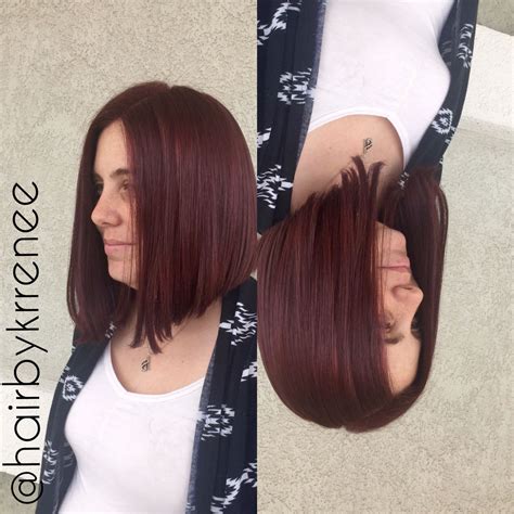 Mahogany Red Lob Bob Haircut Lob Artist Loft Bobs Haircuts