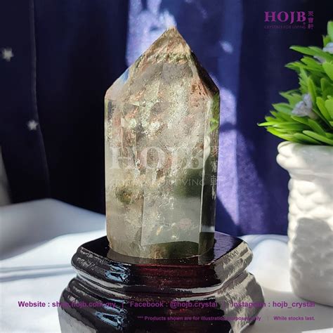 Hojb Brazilian Four Season Phantom Quartz Feng Shui Crystal Point