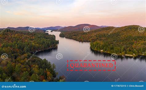 Aerial View Over Long Lake Adirondack Park Mountains New York Usa Stock